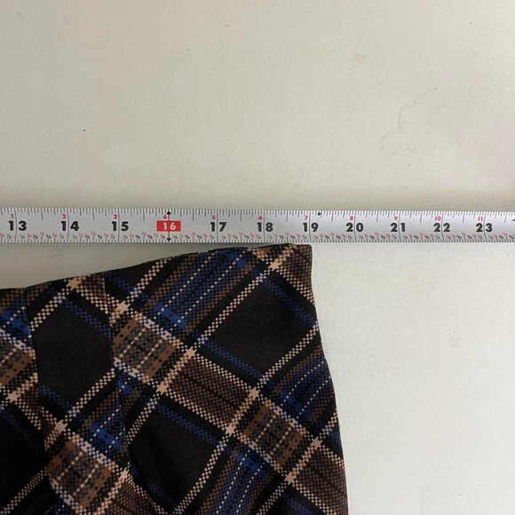 y2k brown blue plaid plus size dark academia grunge maxi skirt - Picture 5 of 8
